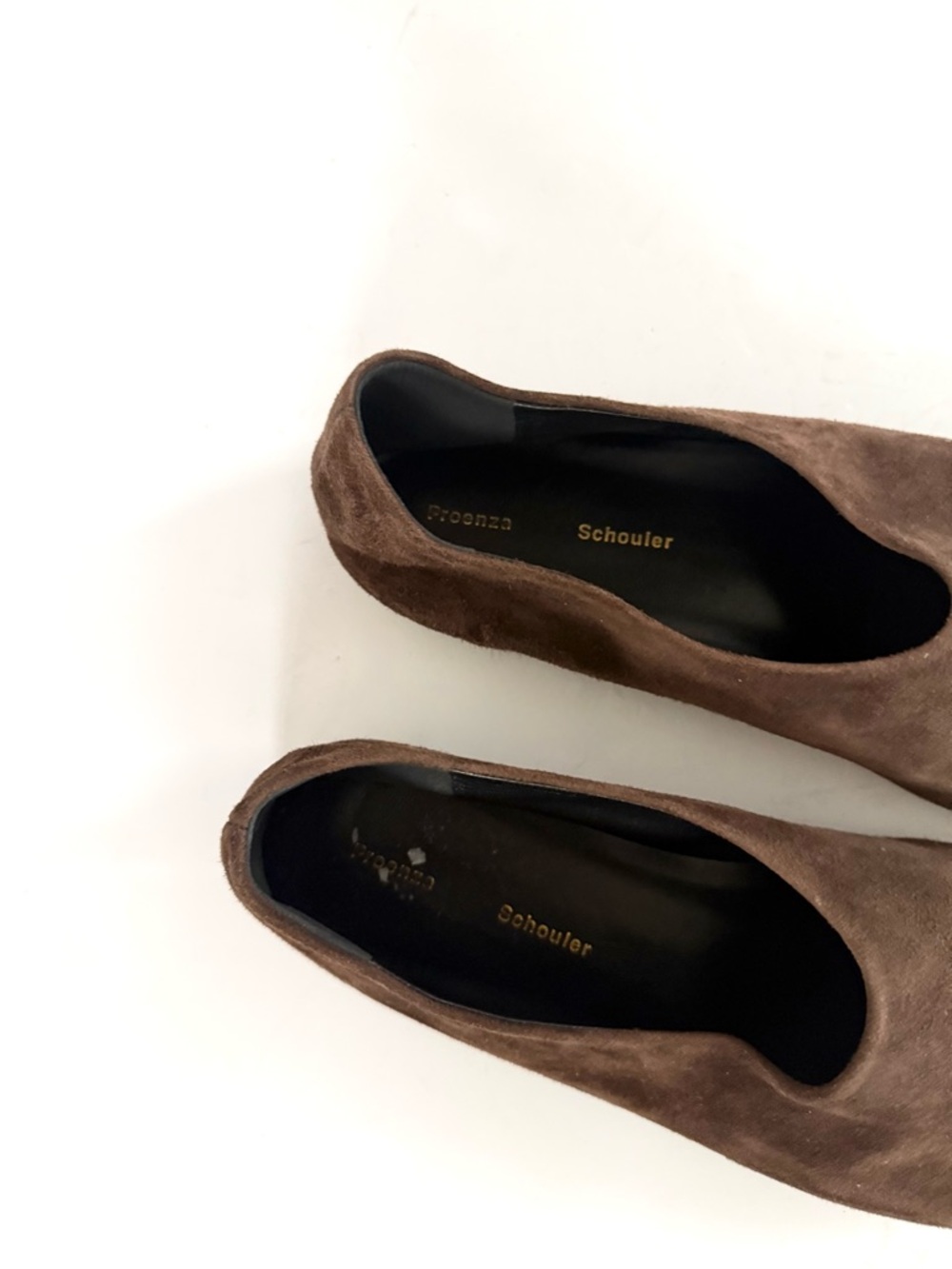 Proenza Schouler Glove Suede Ballerina Ballet Flats Chocolate Brown Size 36 - Picture 10 of 13